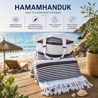MAISON TRIQUE - HAMAMHANDDUK MED TILLHÖRANDE TOTEBAG