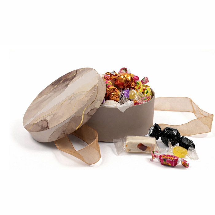Rund Hattask Brun Marmor, Sommarmix, 300 g